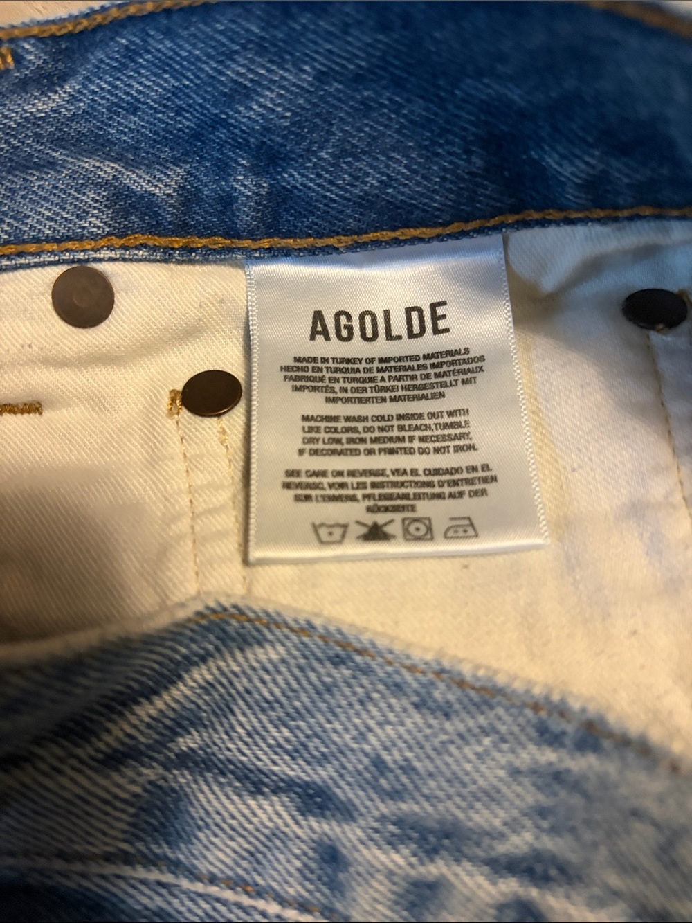 Agolde Light Blue High-Rise Jean Shorts - Picture 3 of 5